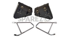 Royal Enfield Interceptor 650 Pannier Bags Pair With Mounting Rails Chrome